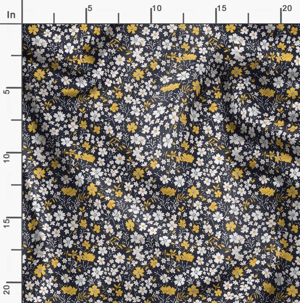 Soimoi Velvet Blue Fabric By the Yard - 54 Inch Wide - Florals Print Fabric - Carousel 2