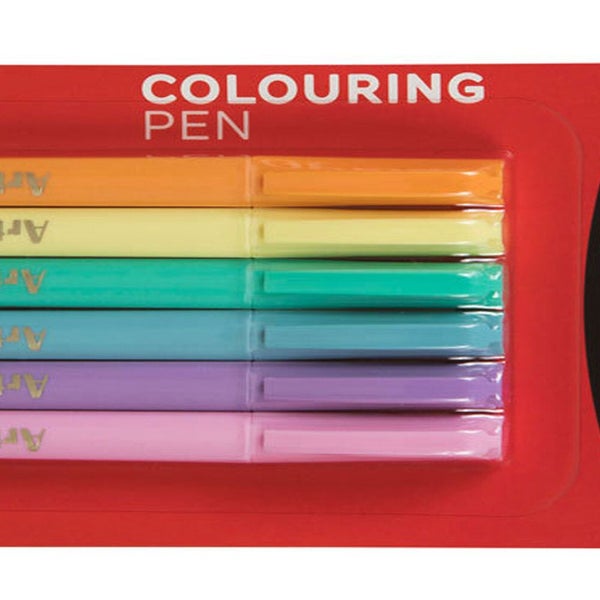 6pc Artline Supreme 0.6mm Fine Point Pens Art Crafts Pen Assorted Pastel Colours Carousel 2
