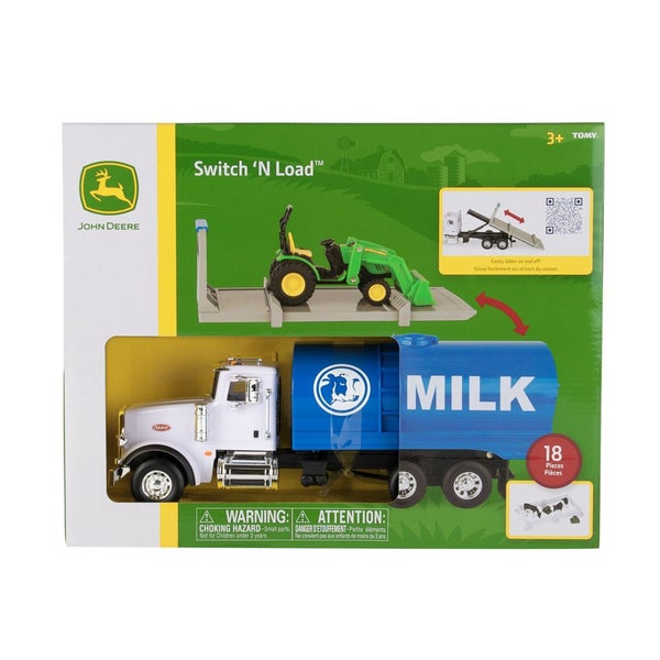18pc John Deere 1:32 Peterbilt Semi Truck Switch N Load Playset w Animals 3Y+ Carousel 1