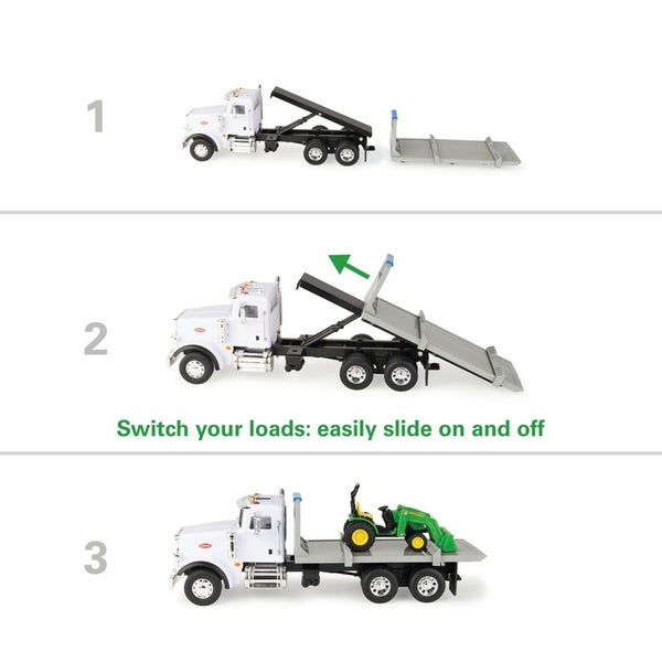 18pc John Deere 1:32 Peterbilt Semi Truck Switch N Load Playset w Animals 3Y+ Carousel 2