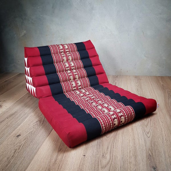 [MANGO TREES] Fordable 1-Fold Daybed Floor Mat w Back Rest Kapok Filled RedEle Carousel 1