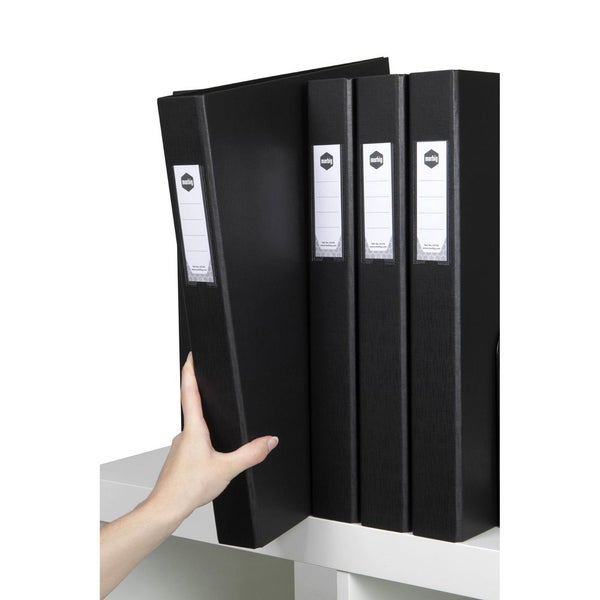 Marbig Deluxe 4 D-Ring 38mm A3 Binder Portrait File Document Organiser Black Carousel 2