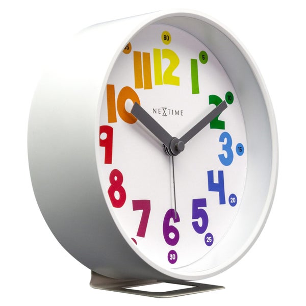 NeXtime Sophia Plastic 12.5x13cm Desk Bedside Alarm Clock Analogue w Night Light Carousel 2