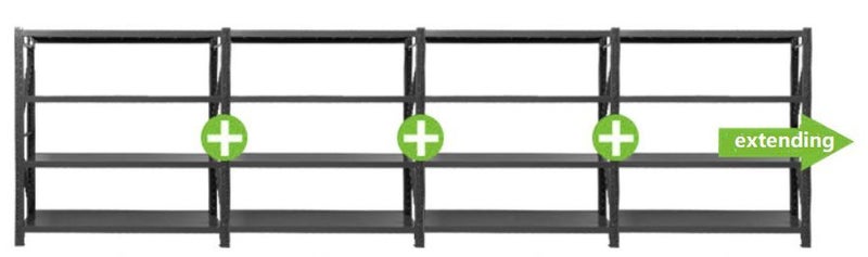 Additional Bay Shelving 2m x 0.6m x 2m Black *FREE DELIVERY WELLINGTON* Carousel 3