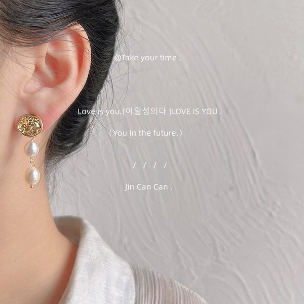 Gold Plated Handmade Freshwater Pearl Earrings Vintage Style A-3 Carousel 2