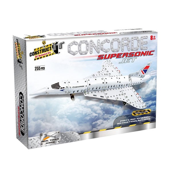 255pc Construct IT DIY Concorde Jet Toy w Tools Build Assembly Kit Kids 8y+ Carousel 1