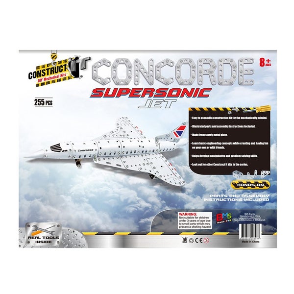 255pc Construct IT DIY Concorde Jet Toy w Tools Build Assembly Kit Kids 8y+ Carousel 5