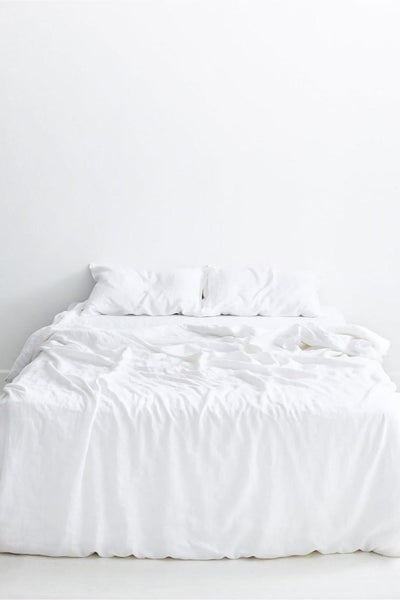 Relaxed Cotton Duvet Cover Set White Carousel 2