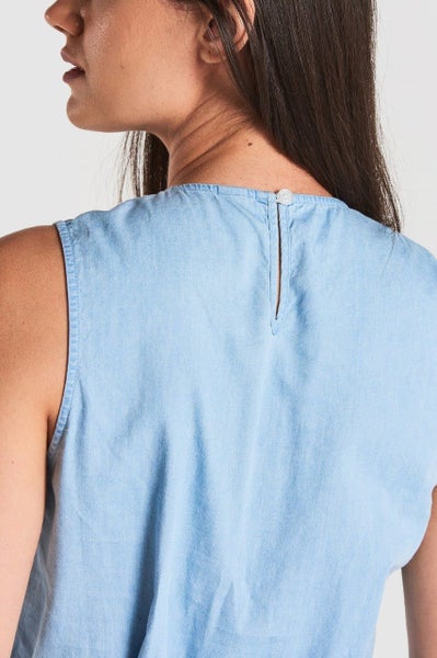 Huffer Brittany Bey Tank Dress Chambray Carousel 5