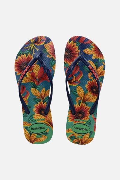 Havaianas Youth/Adult Slim Floral Flip Flops Carousel 1