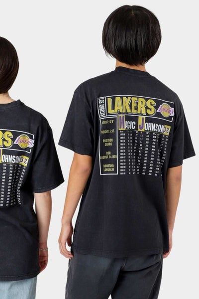 Mitchell & Ness Magic Johnson Vintage Trading Cards Lakers Unisex Tee Carousel 2