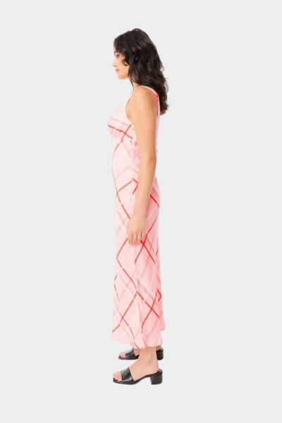 Huffer Mimi Shift Midi Dress in Pink/Scarlet Carousel 2