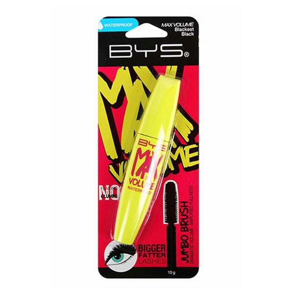 BYS Max Volume Mascara Eyelash Beauty Face Makeup Waterproof Blackest Black 10g Carousel 1