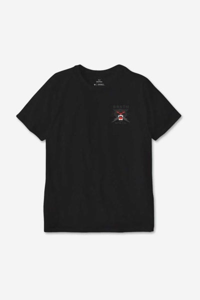 Brixton Mens Sparks SS Tailored Tee in Black Carousel 1