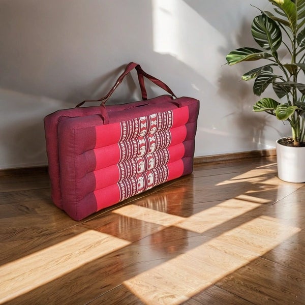 [MANGO TREES] 2-Fold Foldable Zabuton Meditation Cushion RedEle Carousel 2