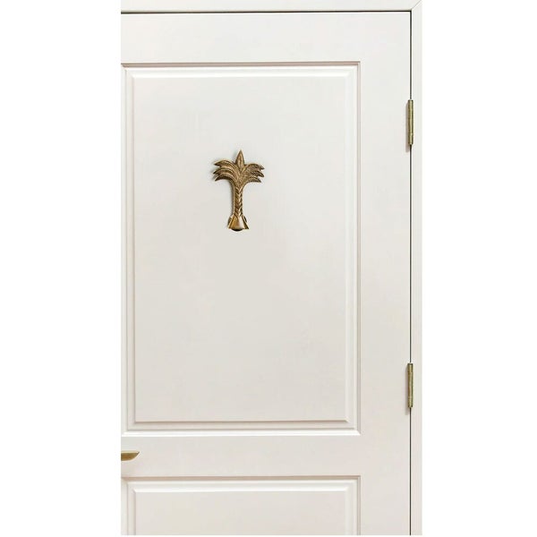 Maine & Crawford Belize 14x7cm Antique Brass Palm Tree Door Knocker For Drawer Carousel 2