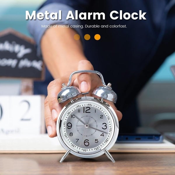 Loud Quartz Retro Analogue "ALARM CLOCK" Night Light Table Clock Alarm Carousel 2