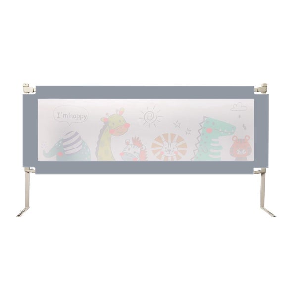 Bopeep Kids Baby Safety Bed Rail Guard Adjustable Folding Child Toddler L Grey Carousel 1