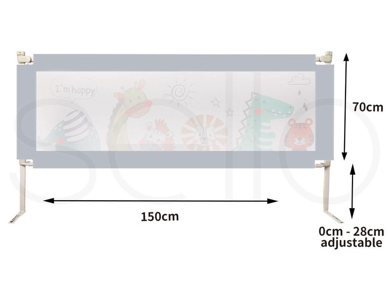 Bopeep Kids Baby Safety Bed Rail Guard Adjustable Folding Child Toddler S Grey Carousel 10