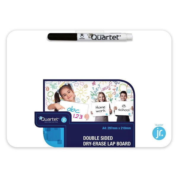 Quartet 2 Sided A4 Lap Board Blank Double-Sided Whiteboard School Home w Marker Carousel 1