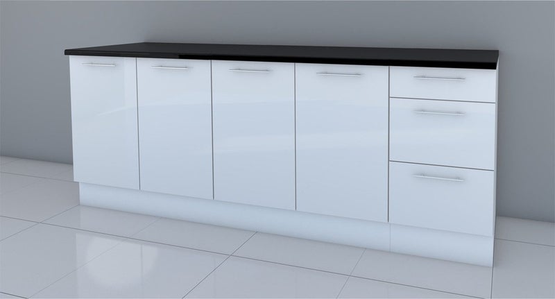 Geneva - 2000mm kitchenette High Gloss White Carousel 1