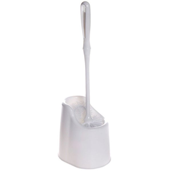 Sabco Rounded Toilet Bathroom Clean Tidy & Rim Bristle Brush Scrub w Holder WHT Carousel 1