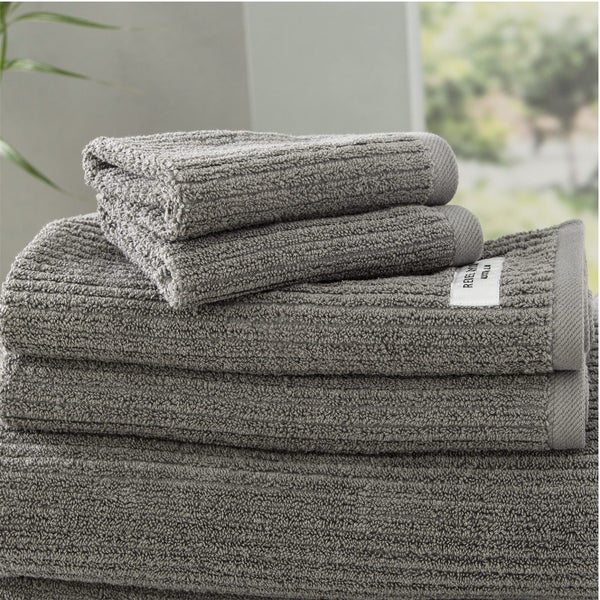 4pc Renee Taylor Cobblestone Bath Towel Sheet 650GSM 160cm Cotton Ribbed Granite Carousel 2