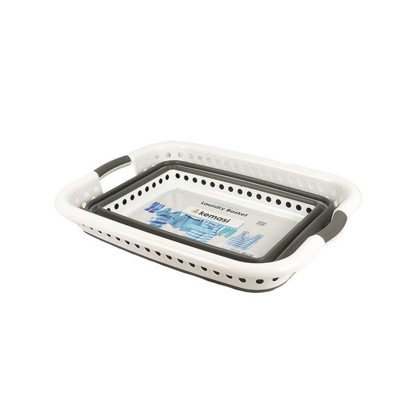 Kemasi Collapsible Portable Rectangular Laundry Washing Clothes Basket Carousel 2