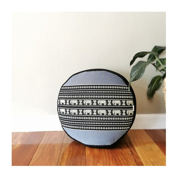 40Cm Round Meditation Cushion Kapok Filled Blue Carousel 2