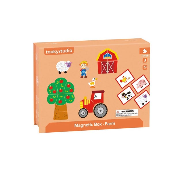 Tooky Toy Magnetic Puzzle Pieces Kids Children Toy Travel Playset Box Farm 3+ Carousel 2