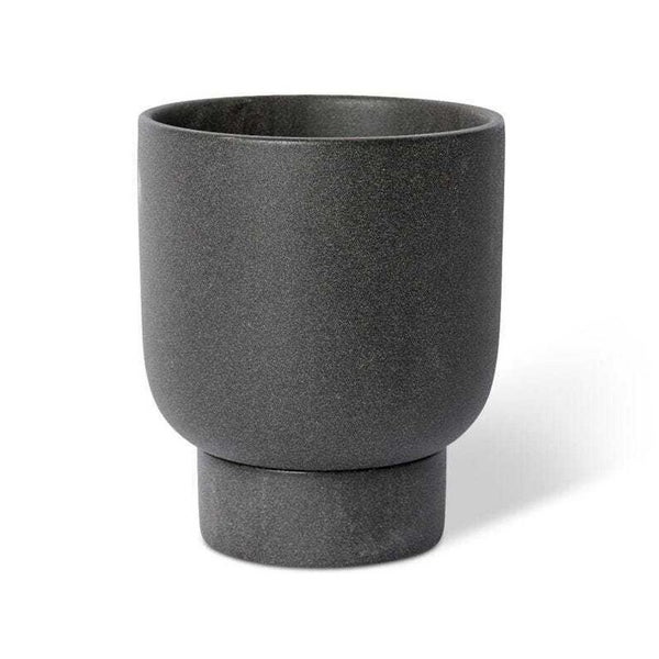 E Style Daylen 24cm Ceramic Plant Pot w Saucer Home Decor Planter Black Carousel 1