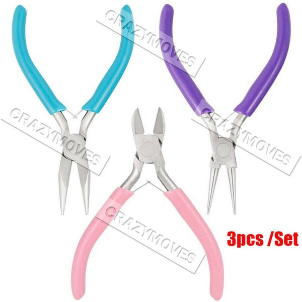 3pcs Round Nose Pliers Beading Jewellery Making Tools Wire Cutters Combo Tools Carousel 11