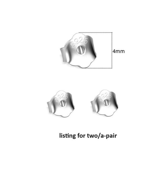 $1 res *minimalism* S925 Sterling Silver Butterfly Earring Backs(for two/a-pair) Carousel 1