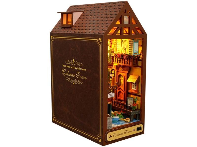3D Wooden Puzzle Miniature Bookshelf DIY Kit For Kids Carousel 1