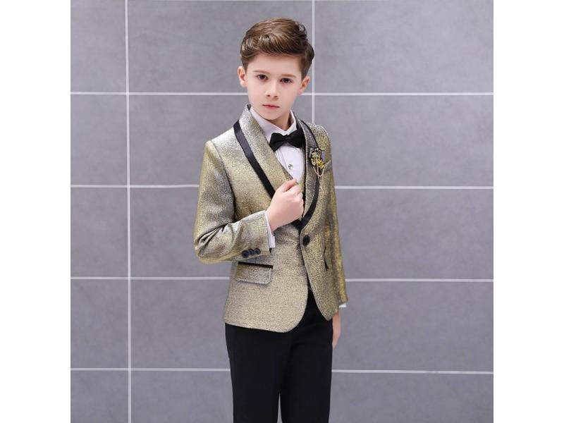 Children's Dress Suit Set Gradient Color Flower 3pcs Outfit For Kids Carousel 1