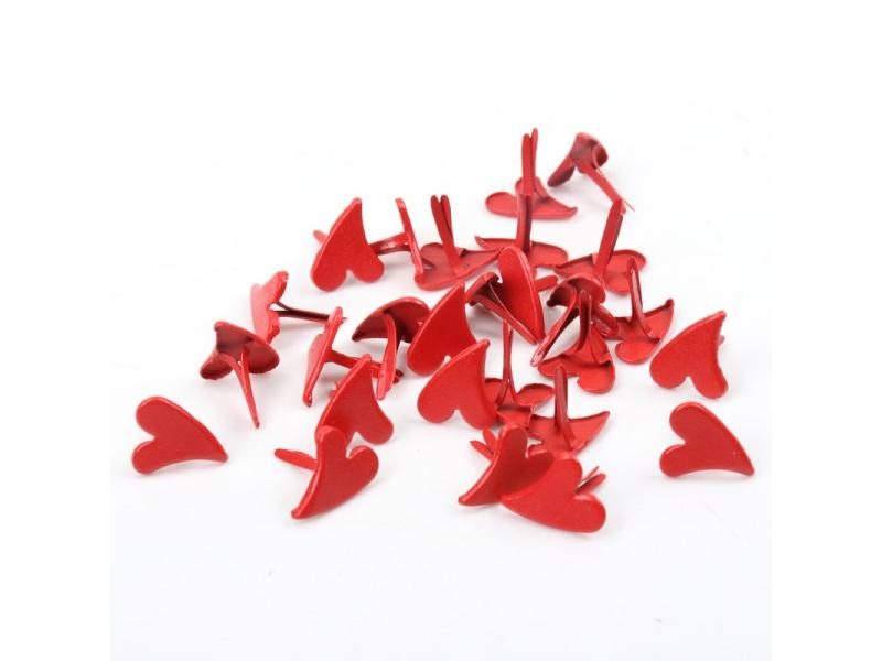 Red White Heart Brads Scrapbooking Embellishment Fastener Brads Metal Crafts Carousel 1