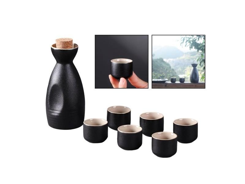 Japanese Style Ceramic Sake Pot Cups Set Decoration Drinkware Crafts Carousel 1