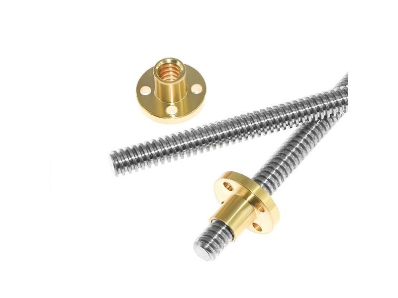 CNC 3D Printer T8 Lead Screw OD 8mm Lead 1/2/4/8/12/14mm Pitch 1/2mm Lenght Carousel 1