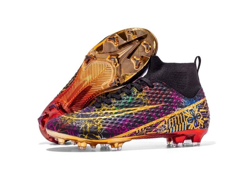Especial Edition Gold Sole Soccer Shoes Men FG/AG Anti-Slip Football Boots Kids Carousel 2