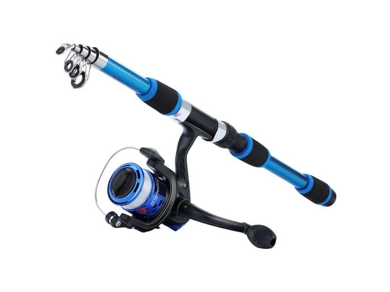 Portable 1.8m Telescopic Fishing Rod 5.5 1 Gear Ratio Reel Fishing Line Gear Carousel 1