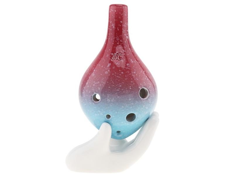 Ocarina 6 Holes Alto ToneC Two-tone Ocarina Ceramic Flute Instrument 2 Colors Carousel 1