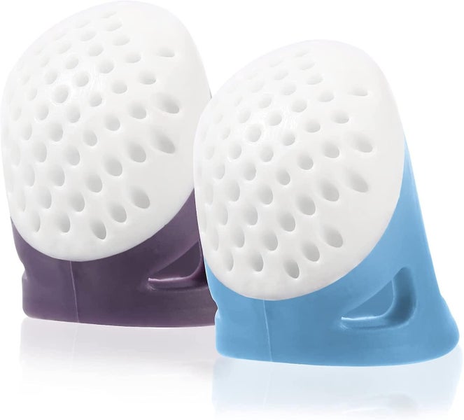 2 Pack Silicone Sewing Thimbles For Fingers Thumb, Large & Medium Finger Thimbl Carousel 1