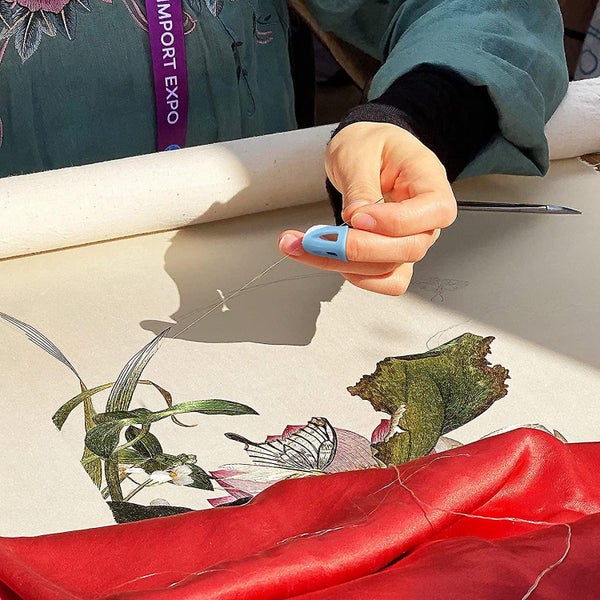 2 Pack Silicone Sewing Thimbles For Fingers Thumb, Large & Medium Finger Thimbl Carousel 5