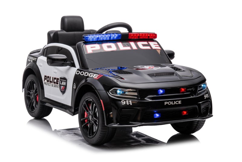 Dodge police car electric vehicle children toy ride on cars black Carousel 1