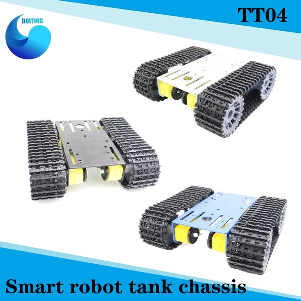 4WD Tracked Robot Tank TT04 Chassis For DIY Obstacle Avoidance Vehicle Carousel 2