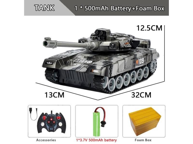 2.4G RC Tank German Tiger Russian T90 Military Battle Toy Car For Children Carousel 1