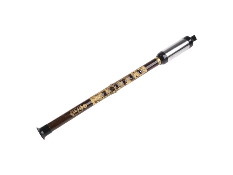 1Pc Chinese Ethnic Instrument Black Bamboo Bawu Pipe BaWu Flute Tune G Carousel 1