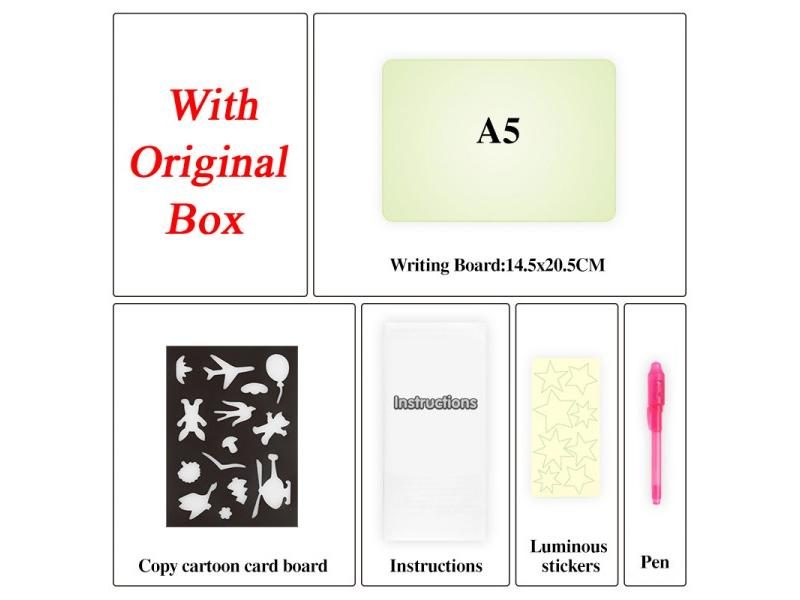 Luminous LED Draw With Light In Dark Children Toys Tablet Magic Drawing Board Carousel 1