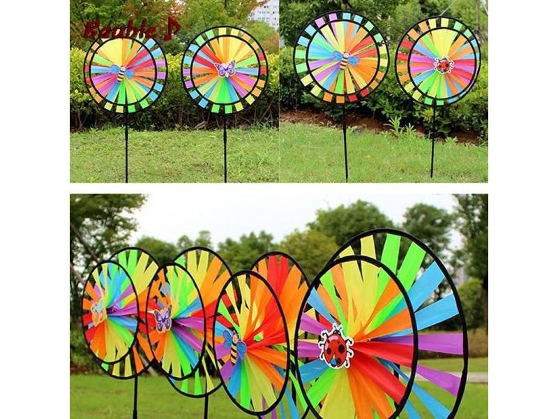 Colorful Polyester Wheel Windmill For Children Outdoor Activities And Garden Carousel 1