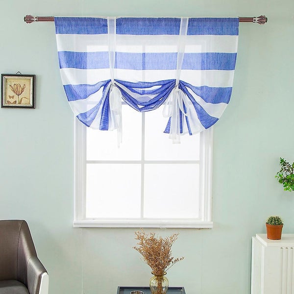 Beauty Roman Curtain Short Sheer Tie Up Window Shade Sheer Voile Carousel 2
